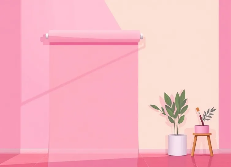Pose de papier peint, rouleau et brosse à maroufler